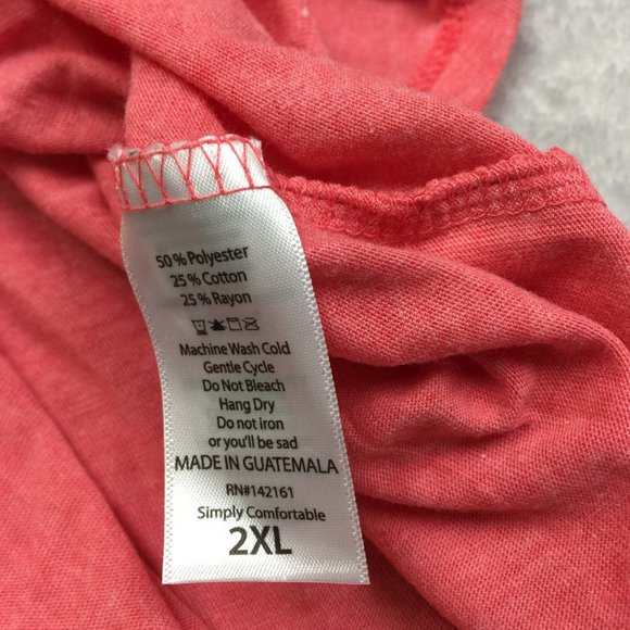 New! LuLaRoe Randy Raglan Sleeve Pullover T-shirt 2XL XXL Womans Green Peach - Picture 8 of 12